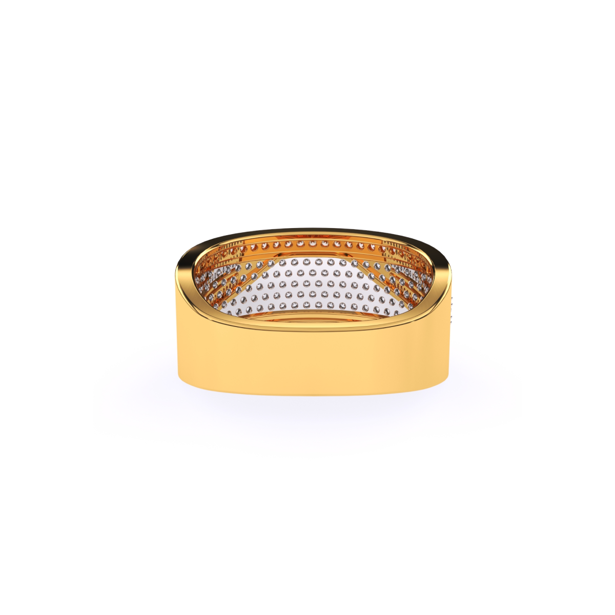 Luxurious Round Diamond Thick Wedding Band